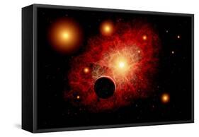 A Lone Planet Orbiting a Cluster of Red Giant Stars-null-Framed Stretched Canvas