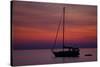 A Lone Sailboat Sits on Quiet Water at Dawn Just before Sunrise Off Tilghman Island, Maryland-Karine Aigner-Stretched Canvas