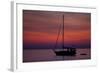 A Lone Sailboat Sits on Quiet Water at Dawn Just before Sunrise Off Tilghman Island, Maryland-Karine Aigner-Framed Photographic Print