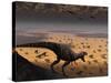 A Lone T. Rex Looks Down on a Large Herd of Triceratops-Stocktrek Images-Stretched Canvas