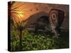 A Lone Torosaurus Dinosaur Feeding on Plants-Stocktrek Images-Stretched Canvas