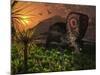 A Lone Torosaurus Dinosaur Feeding on Plants-Stocktrek Images-Mounted Photographic Print