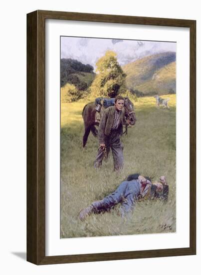 A Lonely Duel in the Middle of a Great Sunny Field-Howard Pyle-Framed Giclee Print