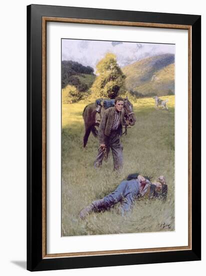 A Lonely Duel in the Middle of a Great Sunny Field-Howard Pyle-Framed Giclee Print