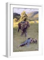 A Lonely Duel in the Middle of a Great Sunny Field-Howard Pyle-Framed Giclee Print