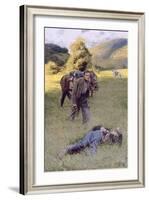 A Lonely Duel in the Middle of a Great Sunny Field-Howard Pyle-Framed Giclee Print