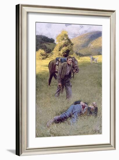 A Lonely Duel in the Middle of a Great Sunny Field-Howard Pyle-Framed Giclee Print