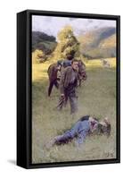 A Lonely Duel in the Middle of a Great Sunny Field-Howard Pyle-Framed Stretched Canvas