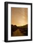 A Long Exposure Creates a Star Trail Above a Road in the Eastern Sierra Near Bishop, California-Brett Holman-Framed Photographic Print