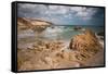 A Long Exposure During the Day by the Rock Formations Near Pedra Furada, Jericoacoara, Brazil-Alex Saberi-Framed Stretched Canvas