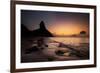 A Long Exposure of Morro Do Pico on Fernando De Noronha at Sunset-Alex Saberi-Framed Photographic Print