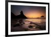 A Long Exposure of Morro Do Pico on Fernando De Noronha at Sunset-Alex Saberi-Framed Photographic Print