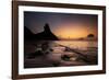 A Long Exposure of Morro Do Pico on Fernando De Noronha at Sunset-Alex Saberi-Framed Photographic Print