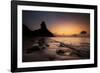 A Long Exposure of Morro Do Pico on Fernando De Noronha at Sunset-Alex Saberi-Framed Photographic Print