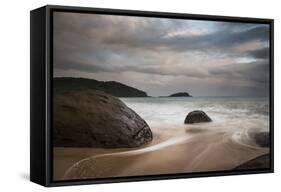 A Long Exposure of Praia Prumirim at Sunset in Ubatuba, Brazil-Alex Saberi-Framed Stretched Canvas