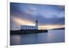 A long exposure photograph of Scarborough Lighthouse shortly after sunrise, Scarborough, North York-John Potter-Framed Photographic Print