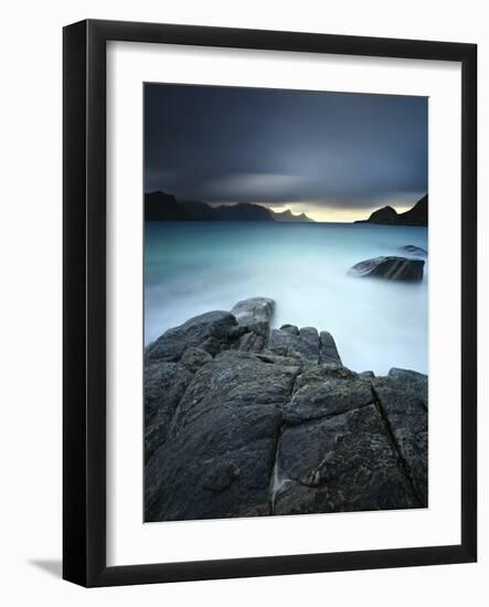 A Long Exposure Scene at Haukland Beach in Lofoten, Norway-Stocktrek Images-Framed Photographic Print