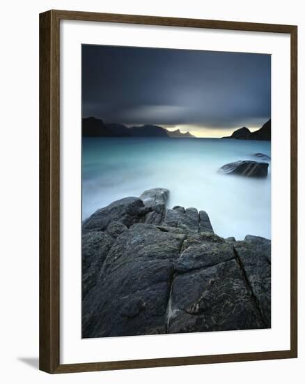 A Long Exposure Scene at Haukland Beach in Lofoten, Norway-Stocktrek Images-Framed Photographic Print