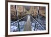 A Long Suspension Bridge over a River on the Fox Glacier Track, Wanaka, South Island, New Zealand-Paul Dymond-Framed Photographic Print