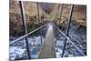 A Long Suspension Bridge over a River on the Fox Glacier Track, Wanaka, South Island, New Zealand-Paul Dymond-Mounted Photographic Print