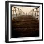 A Long Wooden Walkway at the Sea with a Figure Standing in the Distance-Luis Beltran-Framed Photographic Print