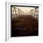 A Long Wooden Walkway at the Sea with a Figure Standing in the Distance-Luis Beltran-Framed Photographic Print