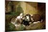A Lop-Eared Doe Rabbit with Her Young-John Frederick Herring I-Mounted Giclee Print
