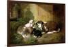 A Lop-Eared Doe Rabbit with Her Young-John Frederick Herring I-Framed Giclee Print