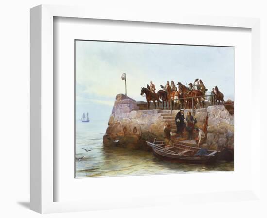 A Lost Cause: Flight of King James II after the Battle of the Boyne-Andrew Carrick Gow-Framed Giclee Print