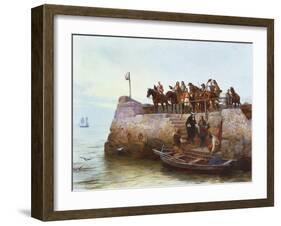 A Lost Cause: Flight of King James II after the Battle of the Boyne-Andrew Carrick Gow-Framed Giclee Print