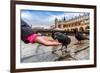 A Lot of Doves in Krakow Old City.-bloodua-Framed Photographic Print