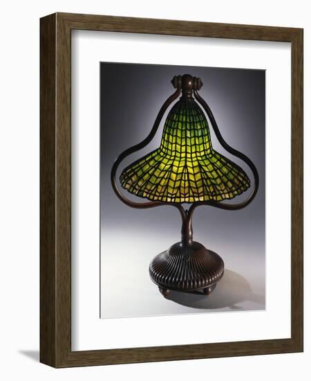 A 'Lotus Bell' Leaded Glass and Bronze Table Lamp-Guiseppe Barovier-Framed Giclee Print