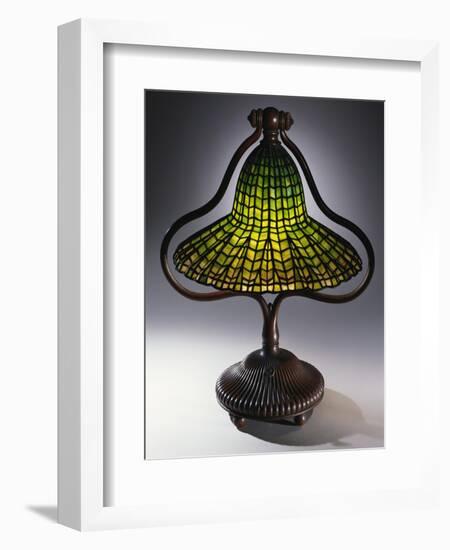 A 'Lotus Bell' Leaded Glass and Bronze Table Lamp-Guiseppe Barovier-Framed Giclee Print