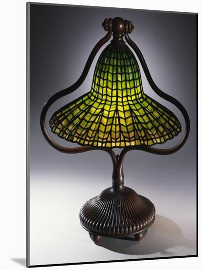 A 'Lotus Bell' Leaded Glass and Bronze Table Lamp-Guiseppe Barovier-Mounted Giclee Print