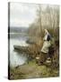 A Lovely Thought-Daniel Ridgway Knight-Stretched Canvas