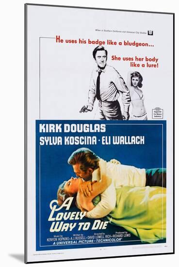 A Lovely Way to Die, Top and Bottom: Kirk Douglas, Sylva Koscina, 1968-null-Mounted Art Print