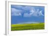 A Low Altitude Rainbow Visible over the Yellow Canola Field, Gleichen, Alberta, Canada-null-Framed Photographic Print