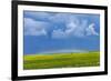 A Low Altitude Rainbow Visible over the Yellow Canola Field, Gleichen, Alberta, Canada-null-Framed Photographic Print