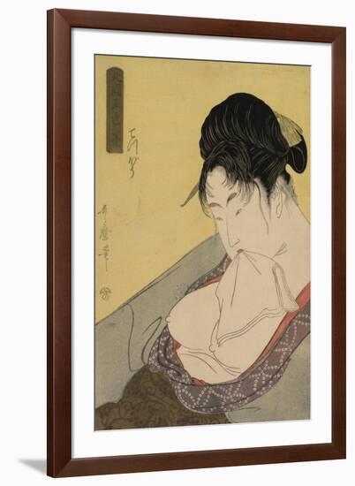 A Low Class Prostitute , from the series 'Five Shades of Ink in the Northern Quarter' , c.1794-95-Kitagawa Utamaro-Framed Giclee Print