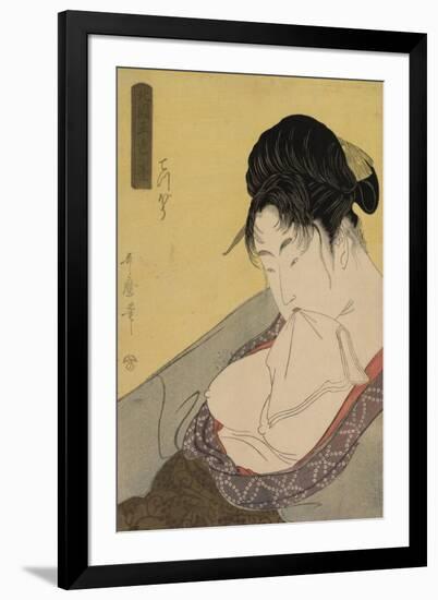 A Low Class Prostitute , from the series 'Five Shades of Ink in the Northern Quarter' , c.1794-95-Kitagawa Utamaro-Framed Giclee Print