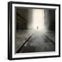 A Low Level View of a Boy Running Along the Street-Luis Beltran-Framed Photographic Print