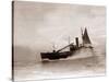 A Lowestoft Herring Boat Ploughing Through a Moderate Swell in the North Sea, 1935-null-Stretched Canvas