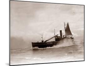 A Lowestoft Herring Boat Ploughing Through a Moderate Swell in the North Sea, 1935-null-Mounted Premium Photographic Print