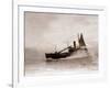 A Lowestoft Herring Boat Ploughing Through a Moderate Swell in the North Sea, 1935-null-Framed Photographic Print