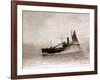 A Lowestoft Herring Boat Ploughing Through a Moderate Swell in the North Sea, 1935-null-Framed Photographic Print