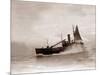 A Lowestoft Herring Boat Ploughing Through a Moderate Swell in the North Sea, 1935-null-Mounted Photographic Print