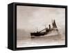 A Lowestoft Herring Boat Ploughing Through a Moderate Swell in the North Sea, 1935-null-Framed Stretched Canvas