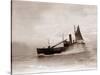 A Lowestoft Herring Boat Ploughing Through a Moderate Swell in the North Sea, 1935-null-Stretched Canvas