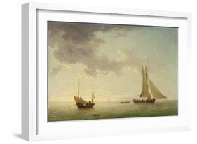 A Lugger and a Smack in Light Airs-Charles Brooking-Framed Giclee Print