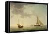 A Lugger and a Smack in Light Airs-Charles Brooking-Framed Stretched Canvas